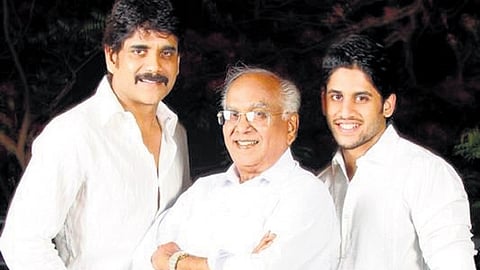 Nagarjuna and Naga Chaitanya with ANR
