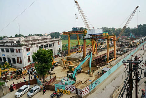 he Patna Metro tunnel construction site where three people died and many injured after they were buried under soil, at Patna Science College NIT more, in Patna Tuesday, Oct. 29, 2024.