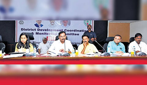 MP Kesineni Sivanath chairs the NTR DISHA meeting on Tuesday
