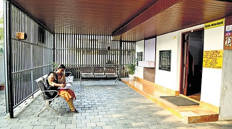 The waiting shed of the done-up village office at Elamkulam