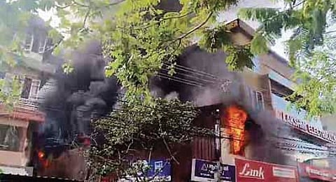 The fire that broke out at MT Complex in Thiruvananthapuram