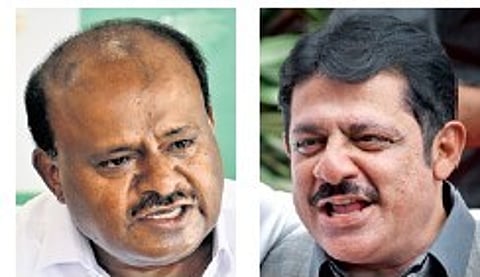 Union Minister HD Kumaraswamy and Karnataka state Housing and Waqf Minister BZ Zameer Ahmed