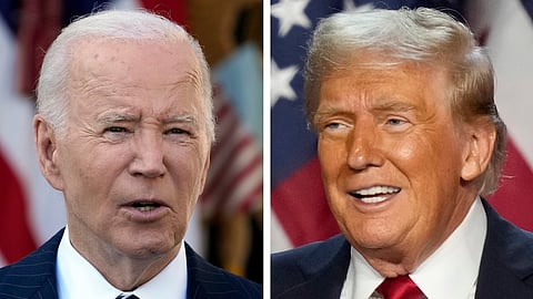 This combo image shows President Joe Biden, left, and President-elect Donald Trump, right.