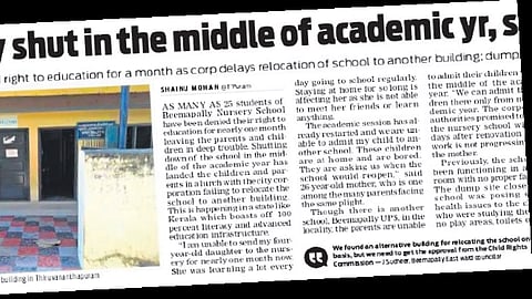 A grab of the report that appeared in TNIE on November 9, 2024