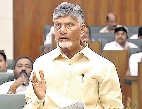 Chief Minister N Chandrababu Naidu speaks in the Assembly | Express