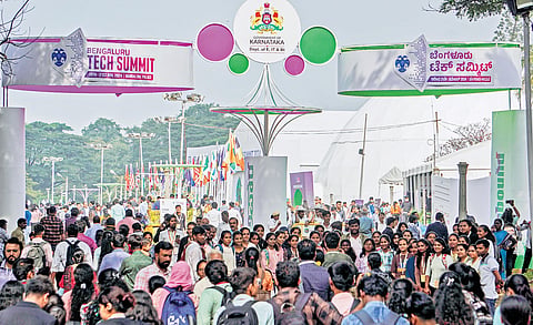 The crowd gathered at the final day of the Bengaluru Tech Summit 2024, on Thursday