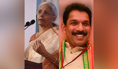 Union Finance Minister Nirmala Sitharaman and former MP Naleen Kumar Kateel
