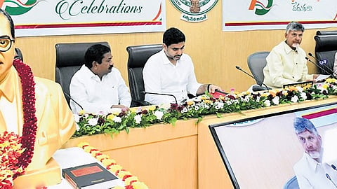 CM Chandrababu Naidu takes part in the Constitution Day celebrations