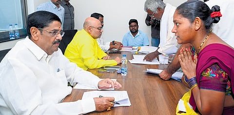 Minister Anam Ramanarayana Reddy receives petitions from people | Express