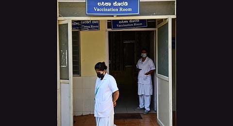 Frontline workers at KC General Hospital in Malleswaram.