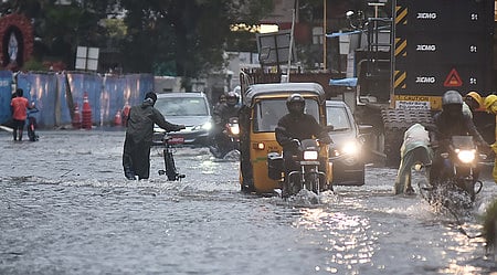 Image of waterlogging due to Cyclone Fengal used for representative purpose.