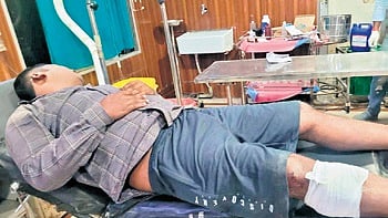 Karali receiving treatment at Rengali Primary Health Centre