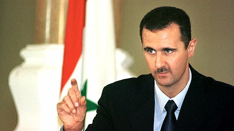 Syrian President Bashar Assad speaks at a press conference in Cairo, Oct. 2, 2000.