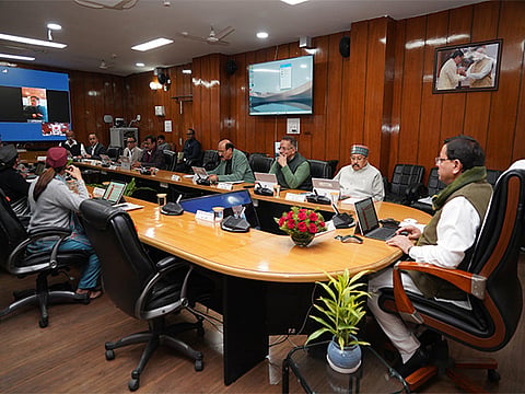 Uttarakhand CM Dhami chairs cabinet meeting in Secretariat.