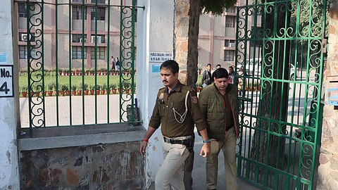 Bomb squad arrives at Cambridge School in Delhi's Srinivaspuri after the school received a bomb threat over email early on Friday in New Delhi.