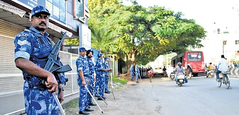 The heavy deployment of police personnel ahead of the funeral procession of SA Basha
