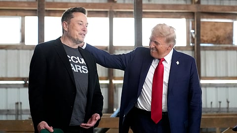 Tesla and SpaceX CEO Elon Musk, left, and President-elect Donald Trump