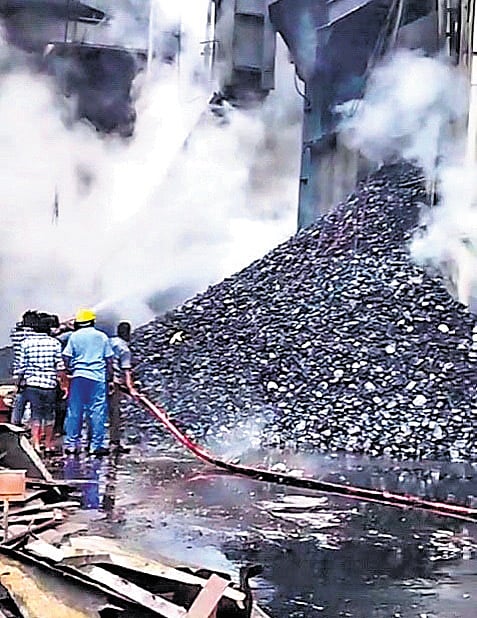 Personnel engaged in rescue operation at Mettur thermal power plant on Wednesday