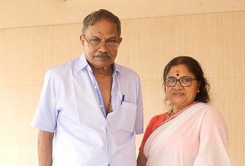 MT Vasudevan Nair with his wife Saraswathy.