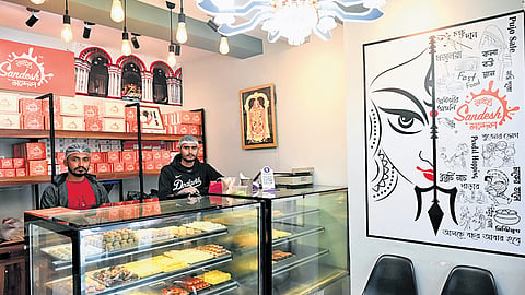 Sandesh, a newly opened Kolkata sweet shop in CR Park Market 2, with a 150-year-old legacy