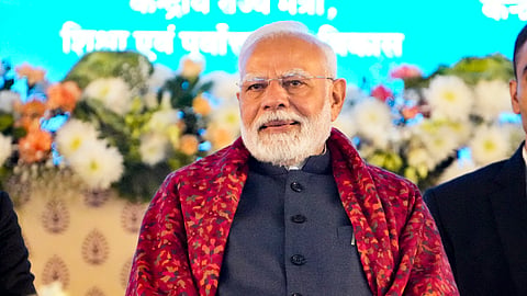 Prime Minister Narendra Modi during the foundation stone laying and inauguration ceremony of various developmental projects, in New Delhi, Friday, Jan. 3, 2025.