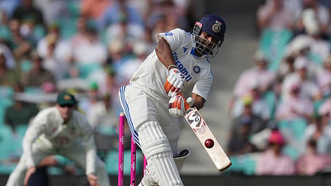 Rishabh Pant bats during play on the second day of the fifth cricket test between India and Australia at the Sydney Cricket Ground, in Sydney, Australia.