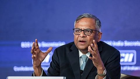 Tata Sons Chairman N Chandrasekaran during a press conference in New Delhi