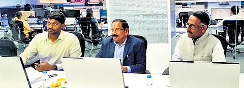 Chief Secretary K Vijayanand visited RTGS Centre at Secretariat on Friday