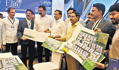 MAUD Minister P Narayana takes part in CREDAI Property Show in Vijayawada on Friday