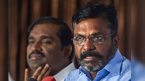 VCK Party chief Thol Thirumavalavan.