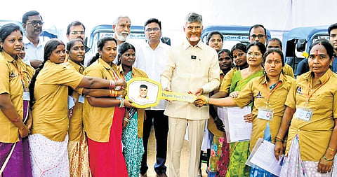 Chief Minister N Chandrababu Naidu launches several development works in his native village Naravaripalle on Monday
