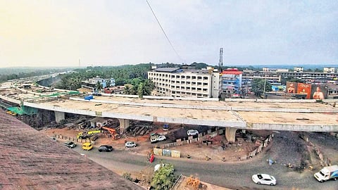 The single-pillar flyover in Kasaragod