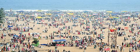 The turnout at Marina Beach was not as big as last year on the occasion of Kaanum Pongal