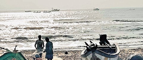 Trawlers spotted close to the shore south of Kalpakkam