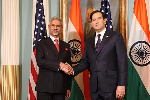 External Affairs Minister S Jaishankar with newly appointed US Secretary of State Marco Rubio.