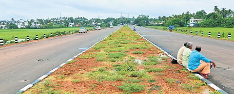 People spending time at the Seaport-Airport Road which connects the
HMT Junction and Naval Arms Depot