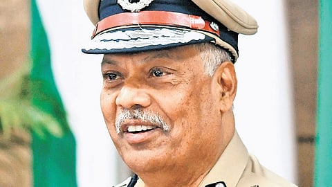 DGP Ch Dwaraka Tirumala Rao speaking at a press conference at the police headquarters in Mangalagiri