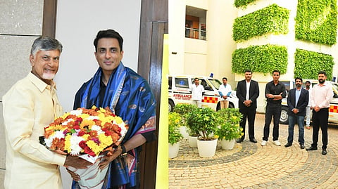 Sonu Sood called on Chief Minister N Chandrababu Naidu at the Secretariat in Velagapudi on Monday.