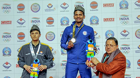 Sathish Kumar Kuranakaran wins men's singles title at the National Games in Dehradun on Tuesday