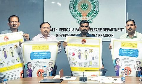 Commissioner of Health and Family Welfare G. Veerapandian launched the awareness campaign by unveiling NDD posters at APIIC, Mangalagiri.