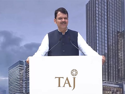 Maharashtra CM Fadnavis lays foundation stone for Taj's new hotel "Taj Bandstand" in Mumbai