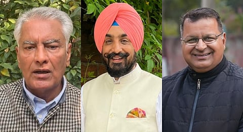 BJP leaders Sunil Jakhar and Pritpal Singh Baliwal; AAP spokesperson Neel Garg.