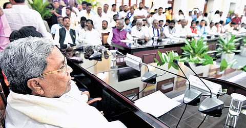 CM Siddaramaiah holds pre-budget consultations with members of minority and backward class communities at Vidhana Soudha in Bengaluru on Tuesday