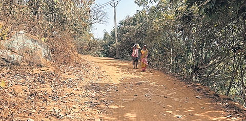 Road to Lulung village, which is in a dilapidated condition.