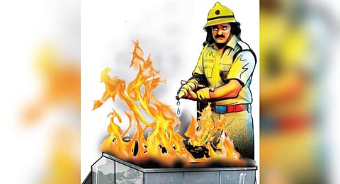A fire incident at KGBV in Tummakapalli village, Kothavalasa mandal.