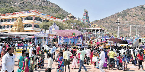 Kotappakonda getting ready for Maha Shivaratri celebrations with the century-old Prabhalu tradition as a major attraction.