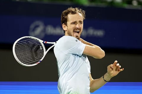 Medvedev, the 2023 champion in Dubai, was handed a code violation for unsportsmanlike behaviour after seeing match points slip away in the second set.