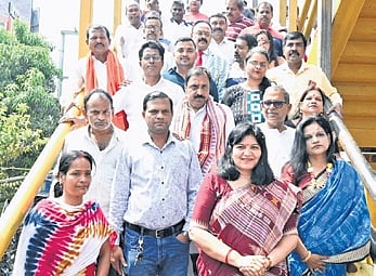 Bhubaneswar MP Aparajita Sarangi and former MLA Priyadarshi Mishra at the FOB inauguration