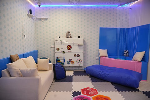 The sensory room launched at Terminal 2 of Bengaluru airport for flyers with sensory sensitivities (Photo | Special arrangement)