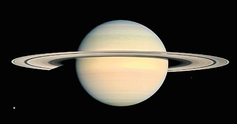 This rare phenomenon, which happens once in 15 years, happens when Earth aligns perfectly with Saturn’s equator, causing the rings to tilt edge-on from our viewpoint.